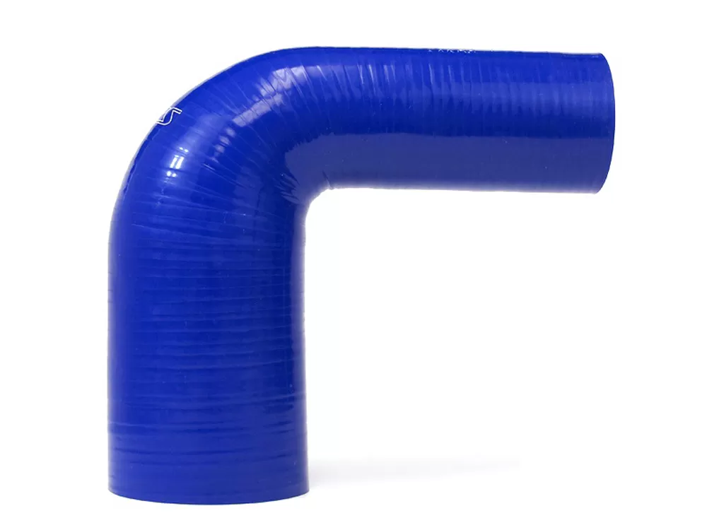 HPS 1 3/16 to 1 3/8inch (30mm to 35mm) 4-ply Reinforced 90 Degree Elbow Reducer Coupler Silicone Hose Blue - HTSER90-118-138-BLUE