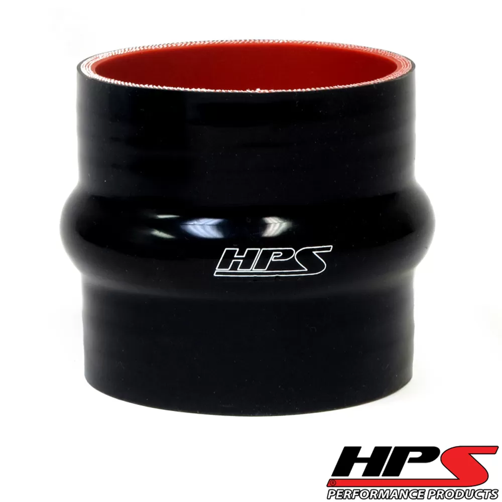 HPS High Temp 1-5/8" ID x 6" Long 4-ply Reinforced Silicone Hump Coupler Hose Black (41mm ID x 152mm Length) - HTSHC-162-L6-BLK