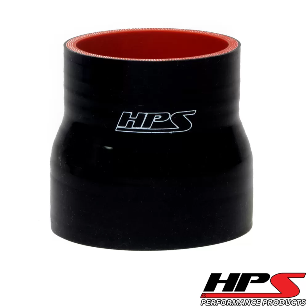 HPS 1 1/8 to 1 3/8inch (28mm to 35mm) 4-ply Reinforced Reducer Coupler Silicone Hose Black - HTSR-112-138-BLK
