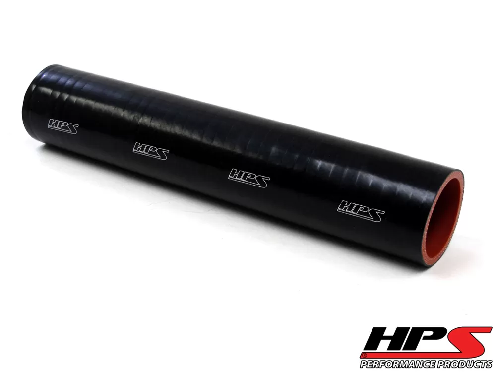HPS 1.75inch (45mm) 4-ply Reinforced 1 Foot Tube Coupler Silicone Hose Black - HTST-175-BLK
