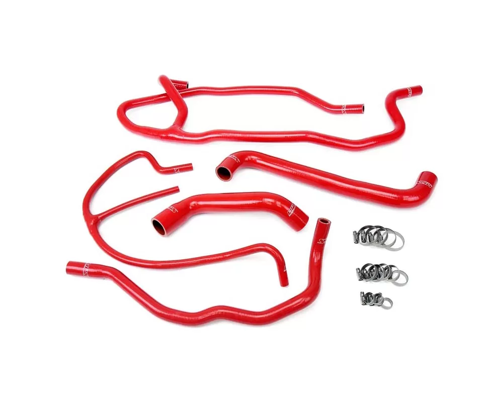 HPS Reinforced Red Silicone Radiator and Heater Hose Kit Coolant Chevy Corvette 6.0L LS2 V8 05-07 - 57-1277-RED