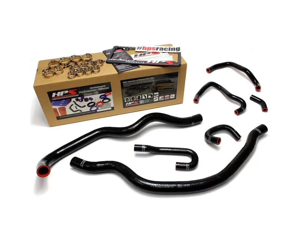 HPS Black Reinforced Silicone Radiator and Heater Hose Kit Coolant for Honda 00-05 S2000 - 57-1489-BLK