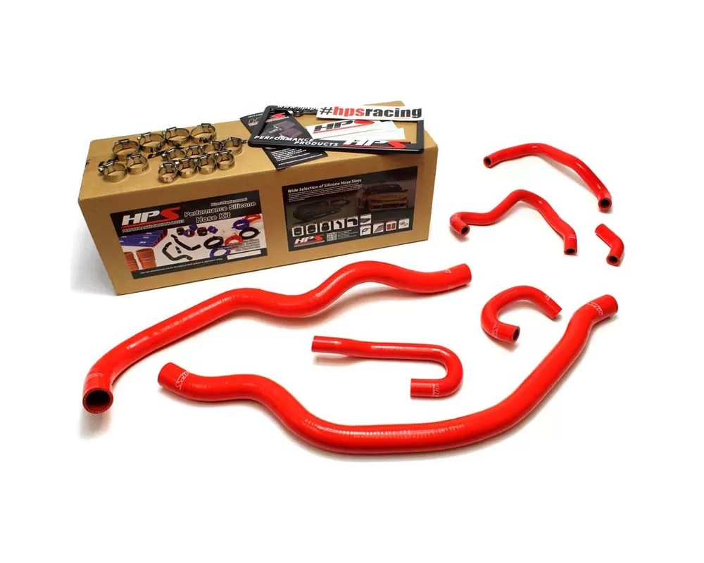 HPS Red Reinforced Silicone Radiator and Heater Hose Kit Coolant for Honda 00-05 S2000 - 57-1489-RED