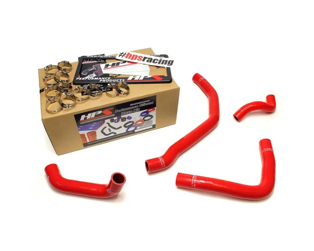 HPS Red Reinforced Silicone Radiator Coolant Hose Kit (4pc set) for rear engine for Toyota 90-99 MR2 3SGTE Turbo - 57-1500-RED