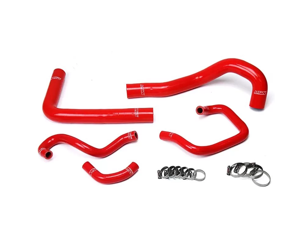 HPS Red Reinforced Silicone Radiator + Heater Hose Kit Coolant for Toyota 93-98 Supra MK4 2JZ Turbo Left Hand Drive - 57-1613-RED