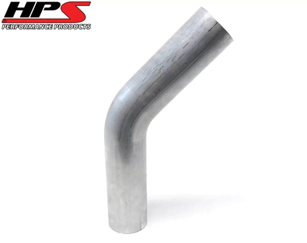 HPS 1-5/8" OD 45 Degree Bend 6061 Aluminum Elbow Pipe 16 Gauge w/ 2" CLR - AT45-162-CLR-2