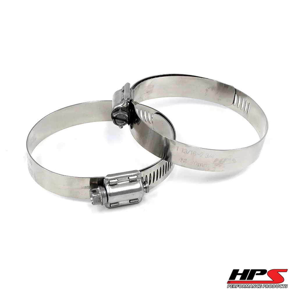HPS Stainless Steel Worm Gear Liner Clamp SAE 60 2pc Pack 3-5/16" - 4-1/4" (84mm-108mm) - SSWC-84-108x2