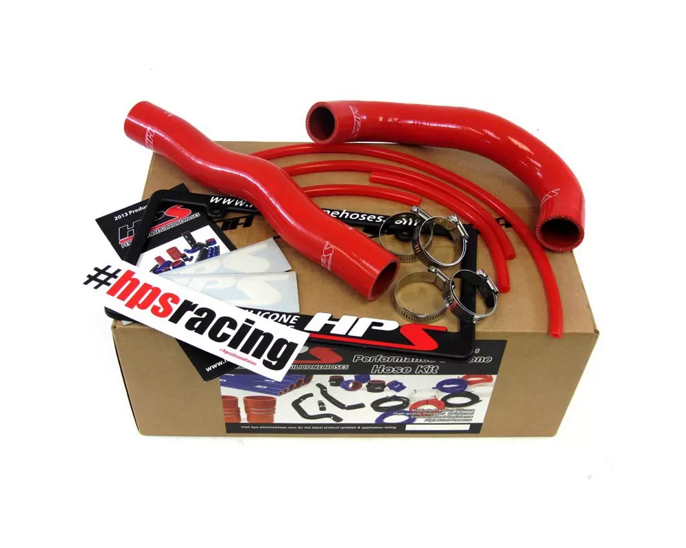 HPS Reinforced Red Silicone Radiator Hose Kit Coolant for Hyundai 13-14 Genesis Coupe 2.0T Turbo 4Cyl - 57-1324R-RED
