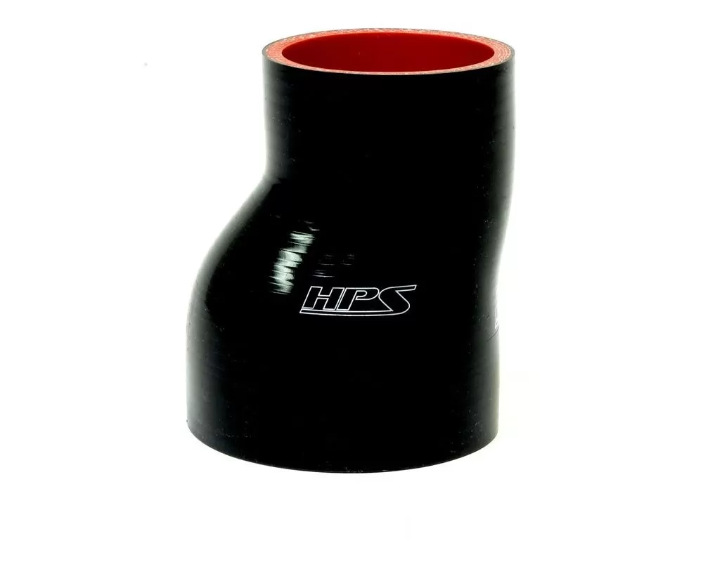 HPS 1-1/2" - 2" ID , 3" Long Silicone Offset Reducer Coupler Hose Black (38mm - 51mm ID , 76mm Length) - HTSOR-150-200-BLK