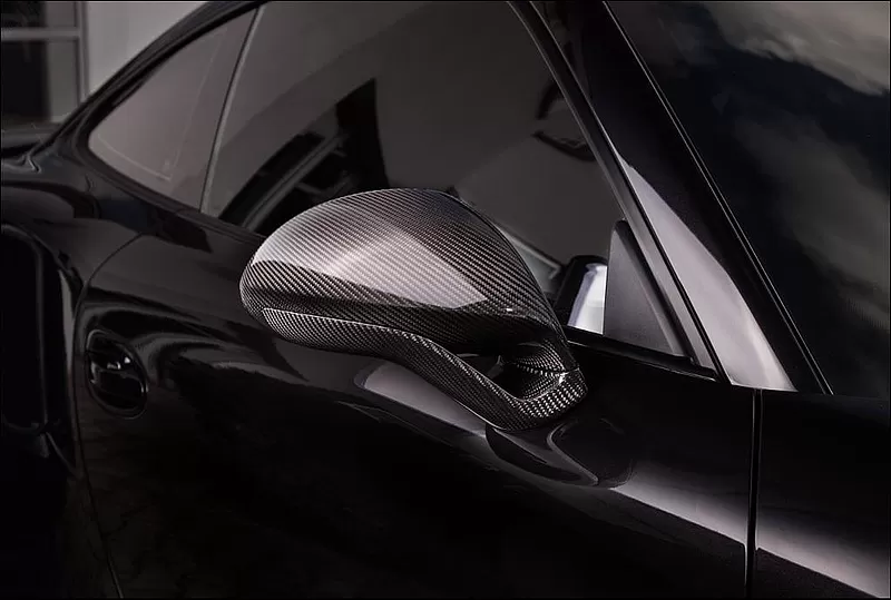 TECHART Gloss Carbon Fiber Sport Design Side Mirror Kit Porsche 991 Carrera 2012-2016 - 091121851009G