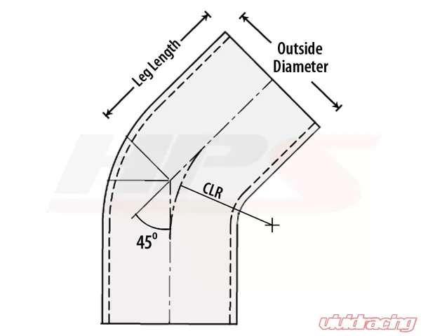1 16-Gauge 45° Bend 6061-T6 Aluminum Elbow Tubing HPS AT45-100-CLR-15 