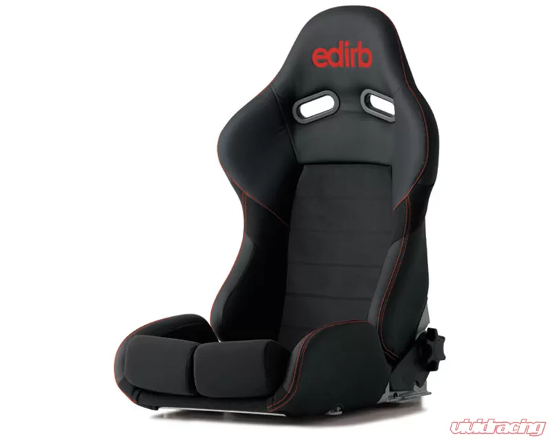 Edirb 023 Black Protein Leather Seat With Red Stitching Simple Design