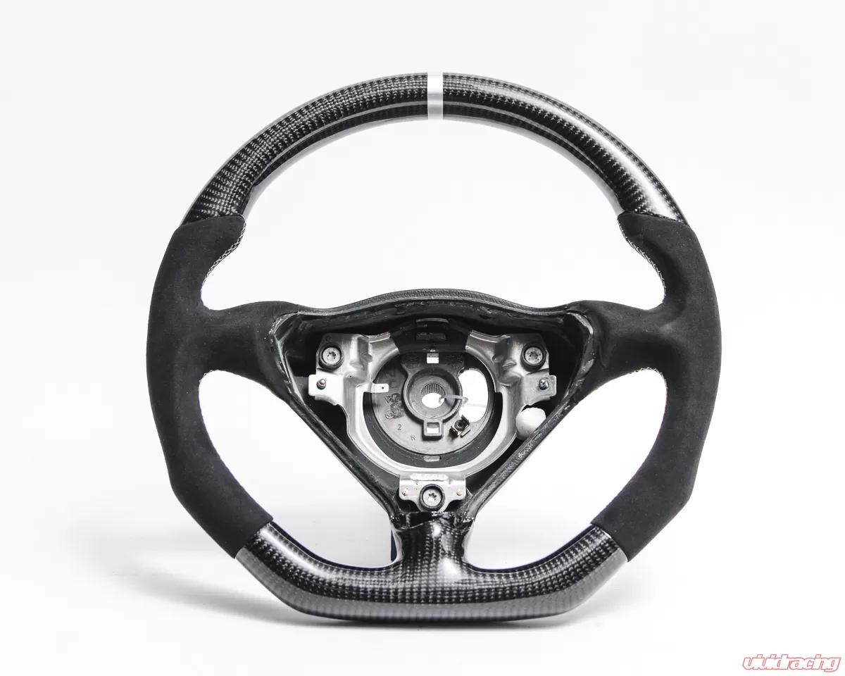 Porsche 996 986 6speed Oem Upgraded Carbon Fiber Silver Stitch Steering Wheel Instock