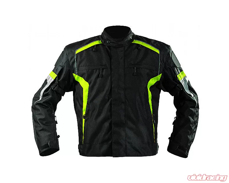 Motonation Apparel Bandido Sport Textile Jacket (Black/Hi Viz Yellow ...