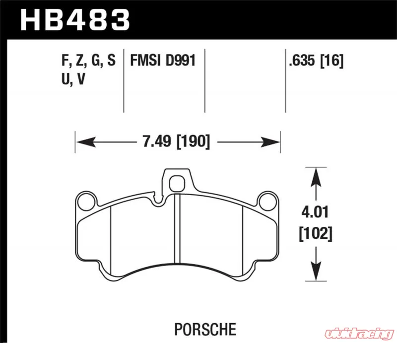 Hawk Performance HB483F.635 HPS Performance Ceramic Brake Pad