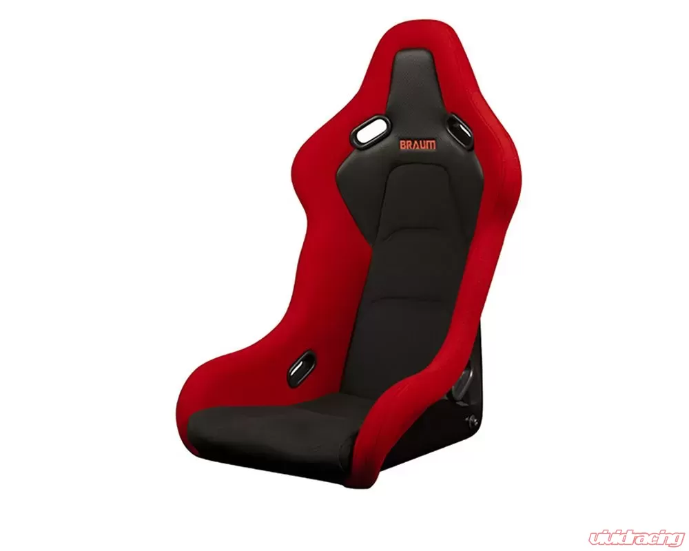 Braum Racing Falcon-S Series Composite FRP Bucket Seat (Red Jacquard Grey Stitching) - BRR9S-RFBS