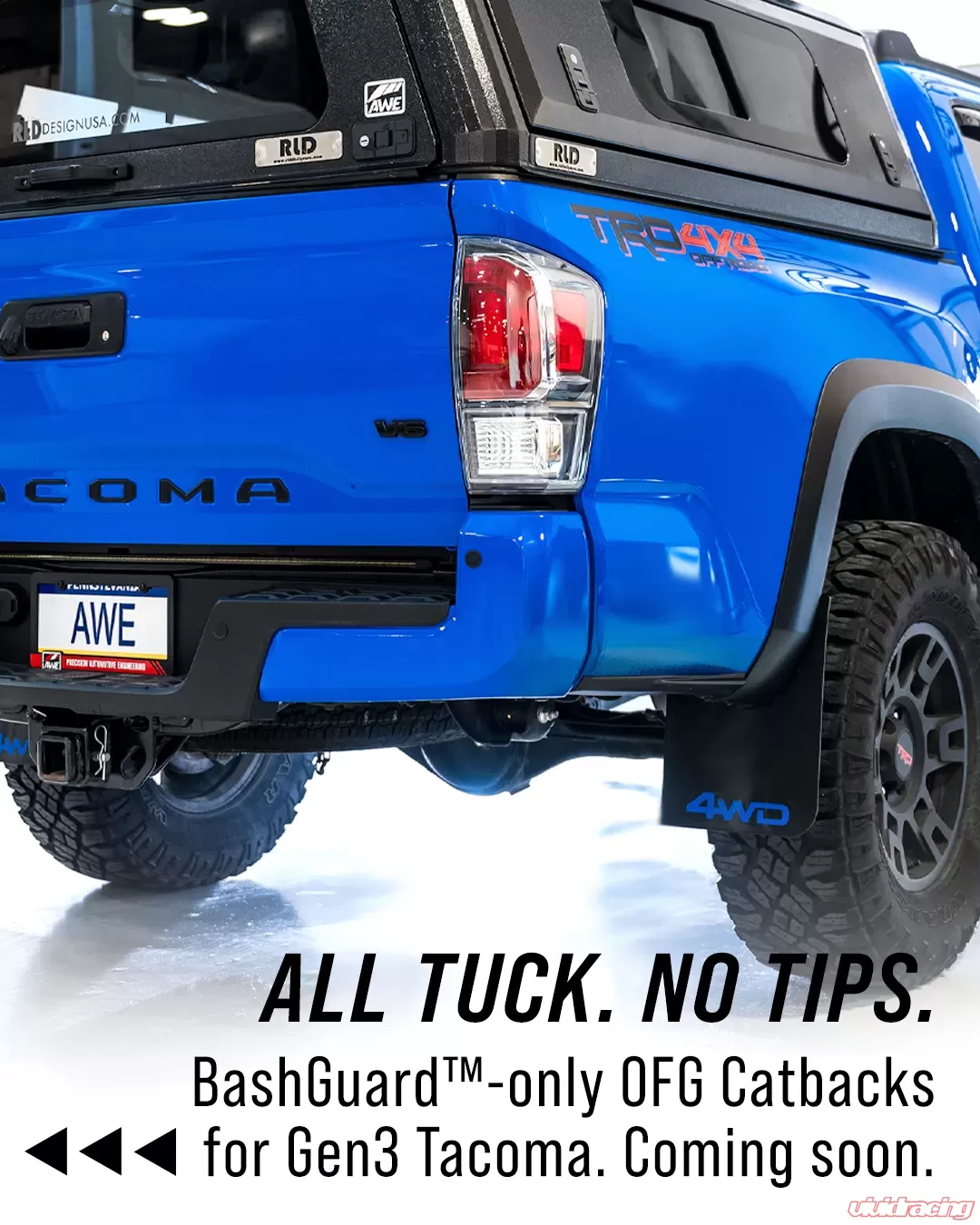 AWE 0FG Exhaust with BashGuard for 3rd Gen Tacoma - No Tips Toyota Tacoma SR5|TRD Off-Road|TRD Sport|Limited|SR|TRD Pro|Nightshade|Trail|Base 2016-2023 - 3015-31826