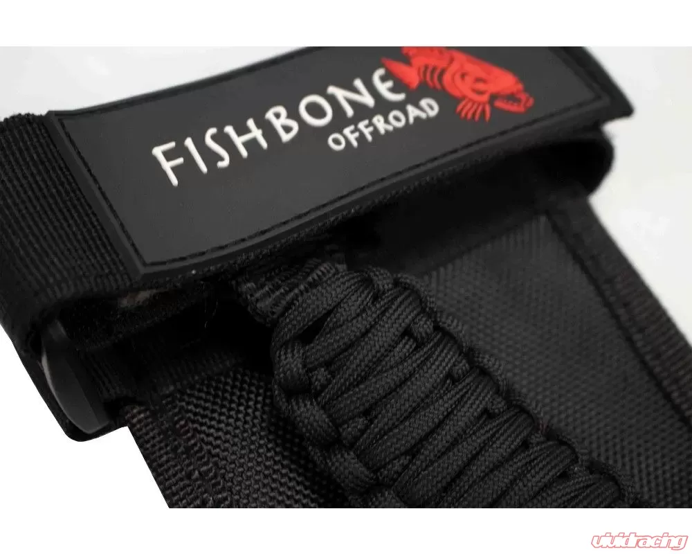 Fishbone Black ParaCord Grab Handles w/ 3 Straps Universal - FB55279