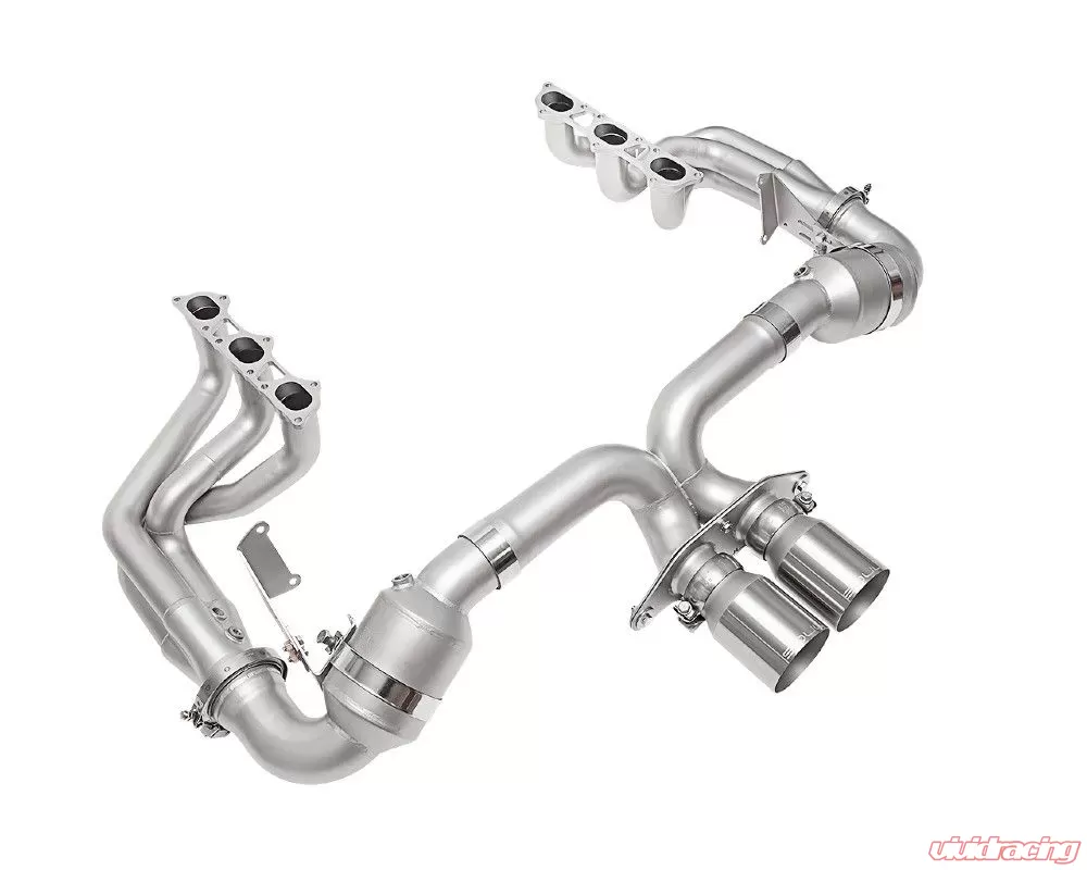 Soul Catted Exhaust System w/ 4" Straight Cut Brushed Tips Porsche 992 GT3 2022+ - POR.992GT3.RES.SWT4BR