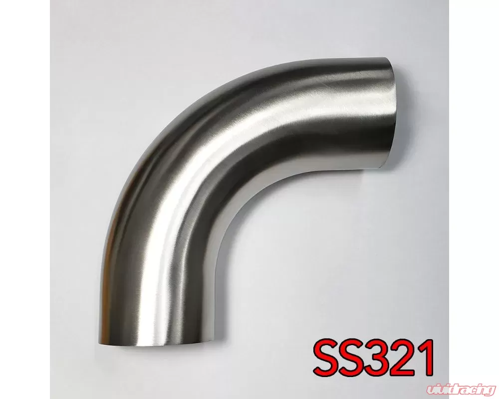 Stainless Bros 2.25" SS321 90 Degree Elbow - 1.5D / 3.375" CLR - 16GA / .065" - With Leg - 701-05756-4150