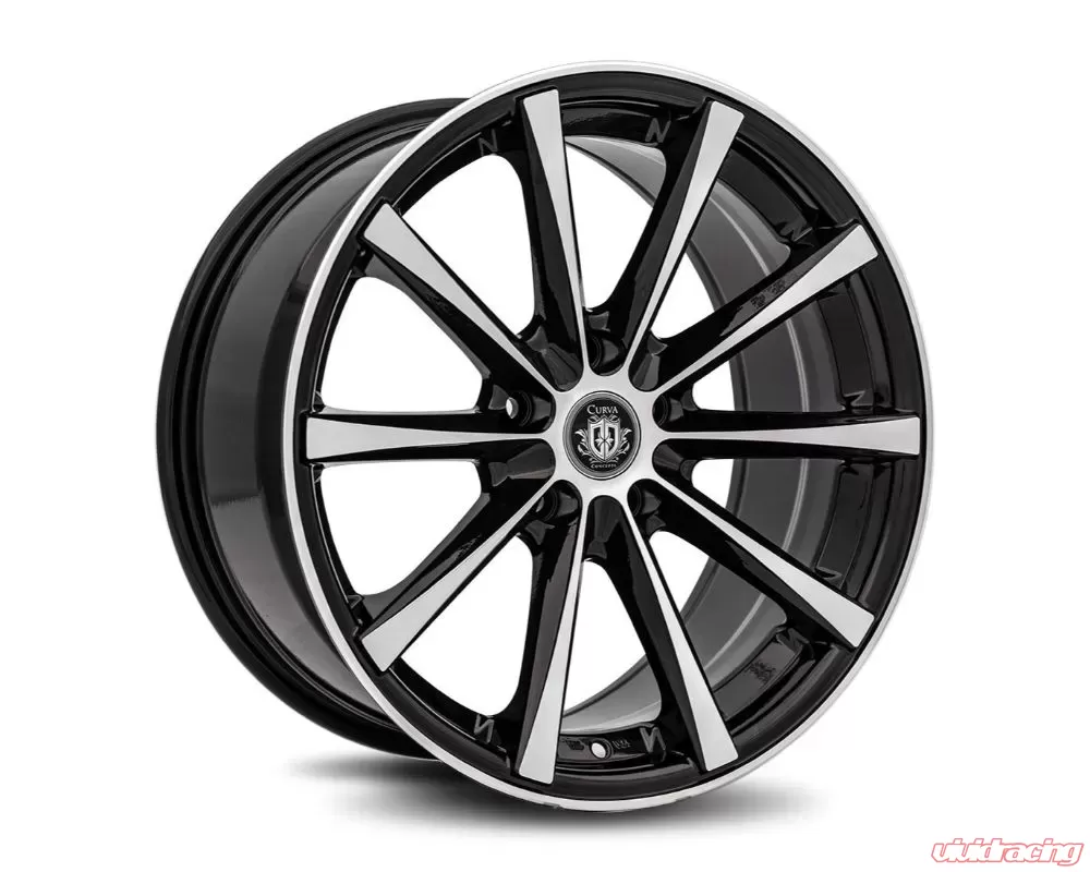 Curva Concepts C10N Aluminum Alloy Wheels 18x9.5 35mm Gloss Black Machine Face - C018-1895BLNK3573BMF