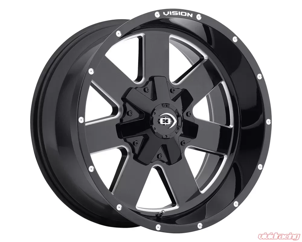 Vision Arc Gloss Black Milled Spokes Wheel 17x9 6x135 12 - 411-7936MS12