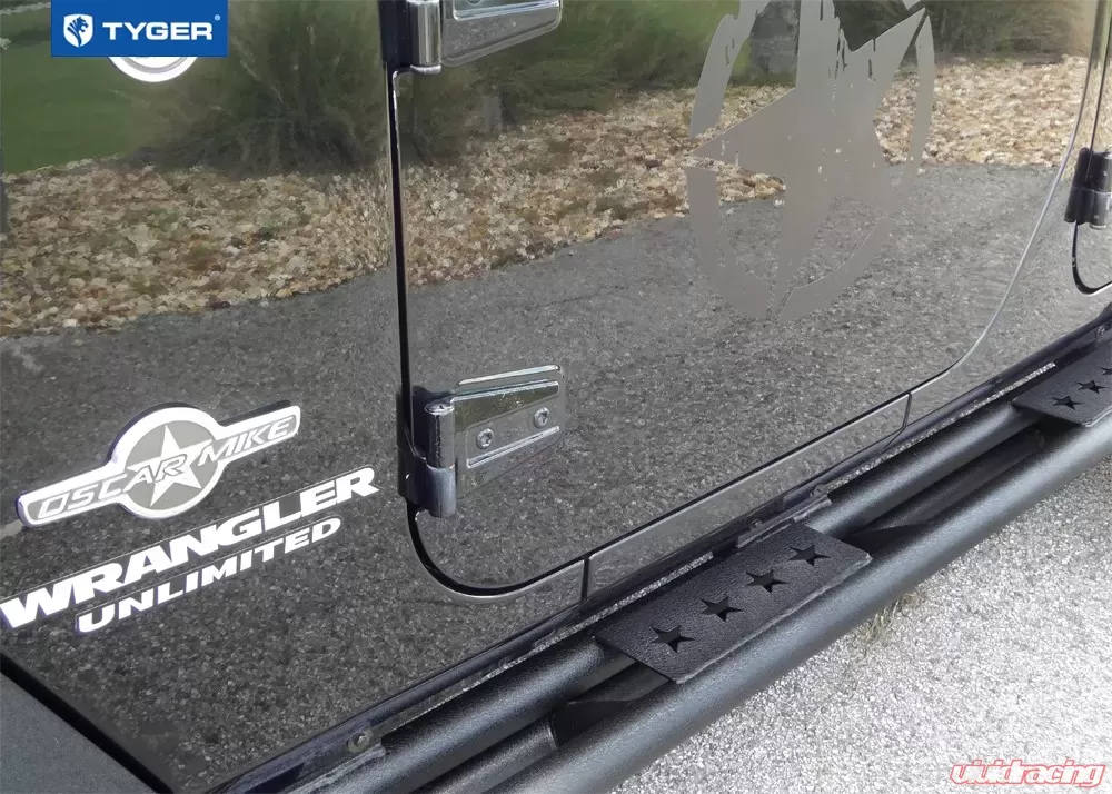 Tyger Auto Textured Black Star Armor Running Boards Jeep Wrangler